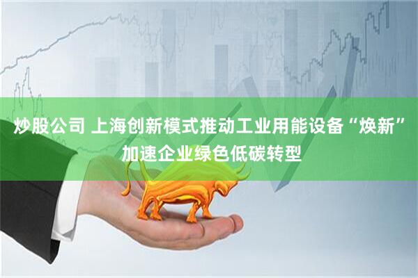 炒股公司 上海创新模式推动工业用能设备“焕新” 加速企业绿色低碳转型
